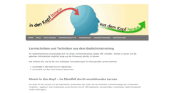 Desktop Screenshot of gedaechtnistraining.biz